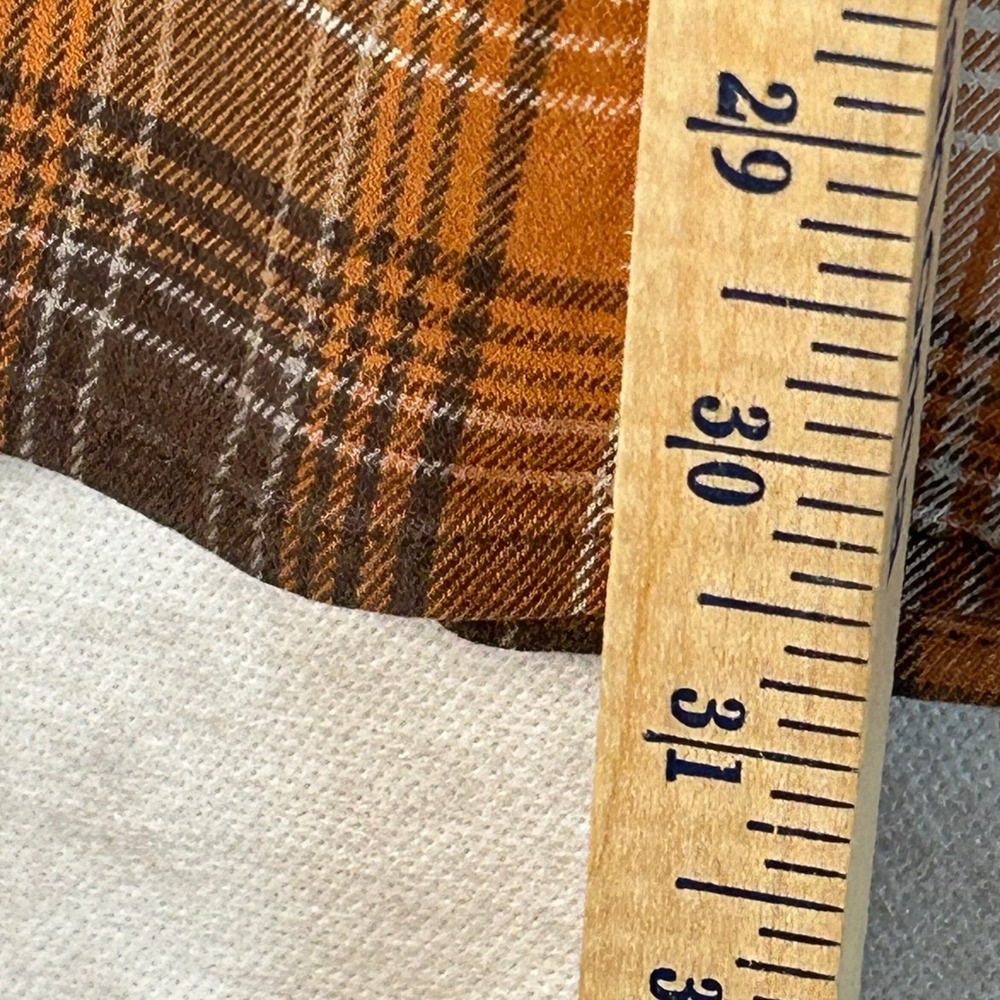 Carhartt Mens Shirt Orange Brown Plaid Relaxed Fit Long Sleeve‎ Workwear XL - Picture 7 of 9